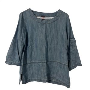 Womens TooFan Denim Long Sleeve Top